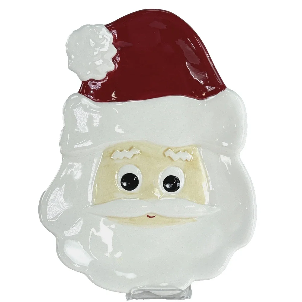Living Quarters Santa Clause Head Cookie Plate Serving Tray Your Home Your Style